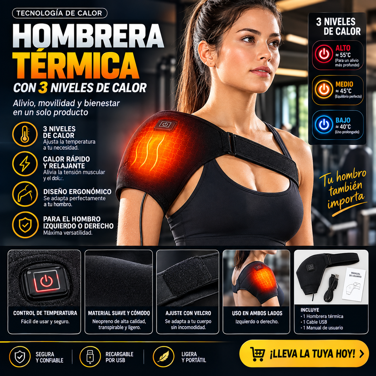 Hombrera Térmica 3 Niveles Calor
